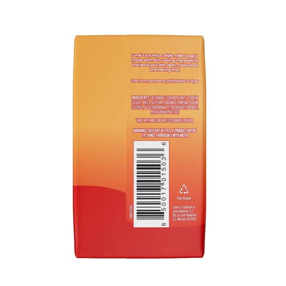 Lume Triple Milled Soap Clean Tangerine 5oz Rich Moisture & Gentle Cleansing - Picture 3 of 3